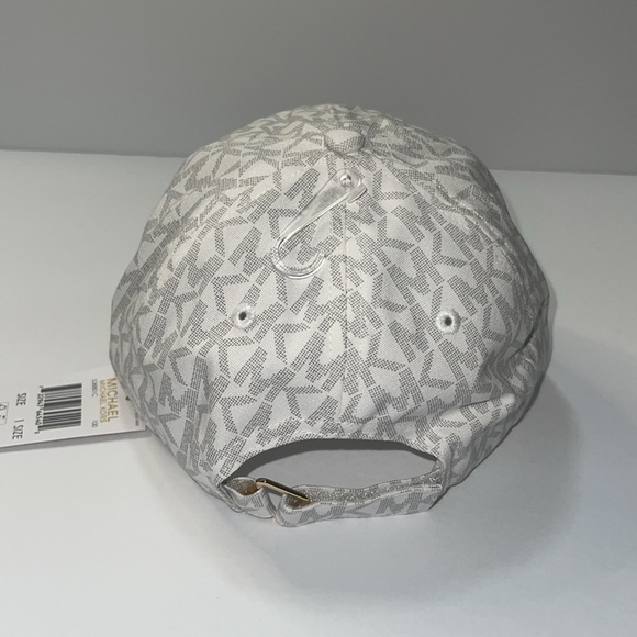 Michael Kors Signature MK Logo Baseball Cap Hat, White One Size.NWT - Picture 5 of 8